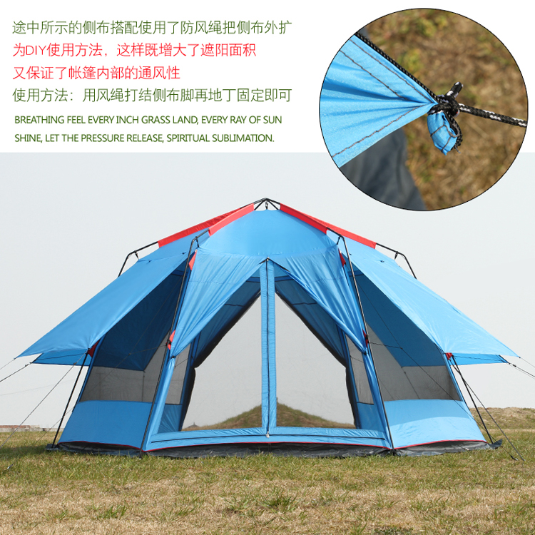 Cheap Goat Tents UV Hexagonal Outdoor Camping Huge Tent 8 12 Person Rainproof Anti Mosquito Hiking Tent Awning Garden Pergola Car Beach Awning Tents 